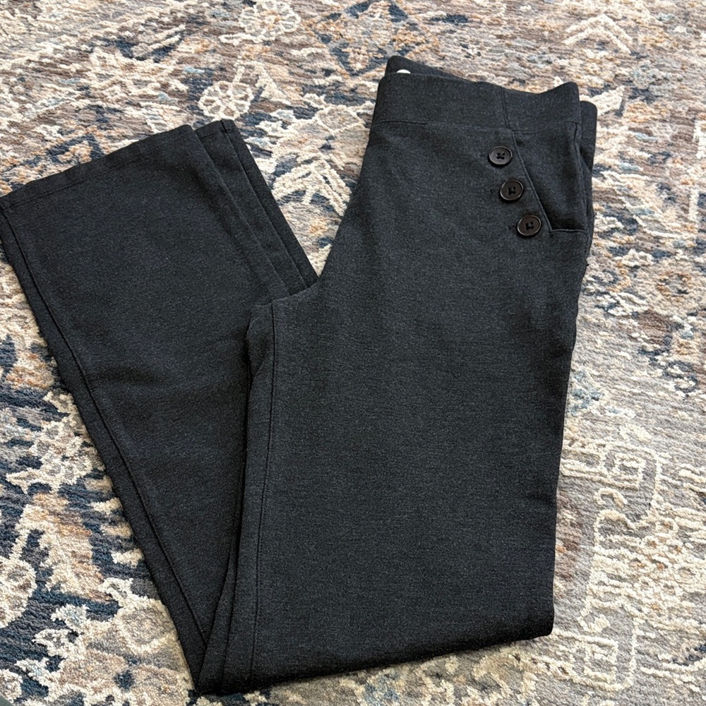 Stylish Black Pants with Button Detail